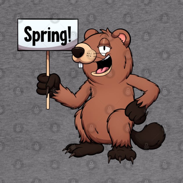 Groundhog With Spring Sign by TheMaskedTooner